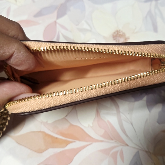 Coach Blush Pink Leather Card Holder Wallet - Picture 3 of 4